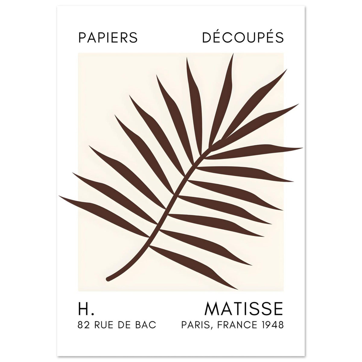 Artfulprints Poster Matisse – Floral reef brown  - A4 21x29.7 cm - Bruin