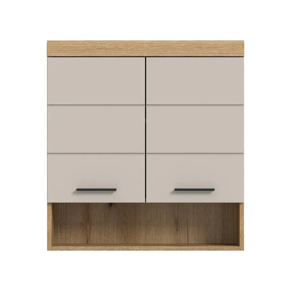 Hioshop Scout badkamerkast wandgemonteerd 2 deuren- 1 plank kasjmier decor