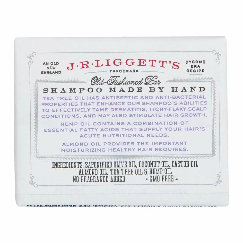 J.R.Liggett's Tea Tree & Hemp Oil Shampoo Bar 99g