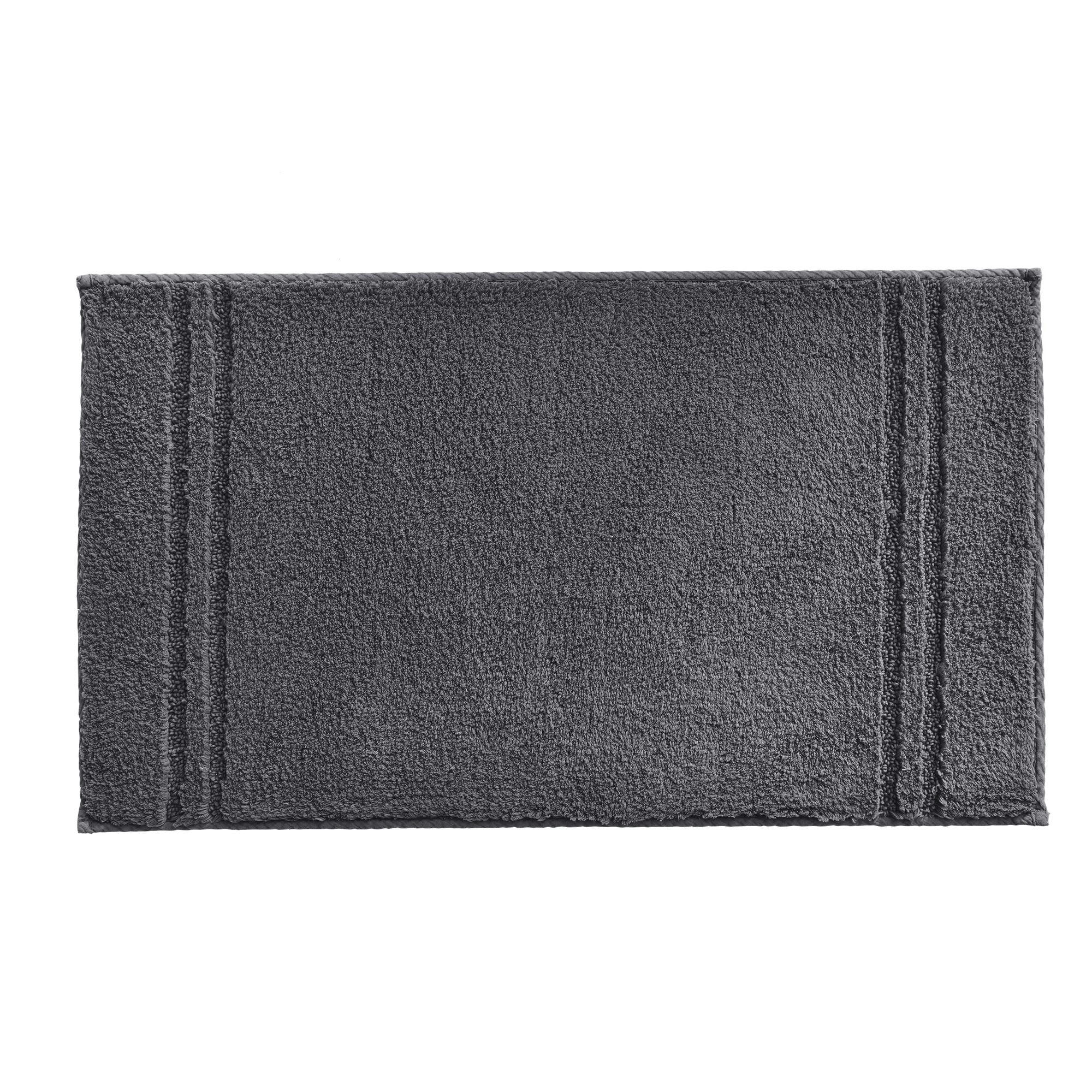 LIGNUS - Tapis de bain 70x120 gris anthracite en coton