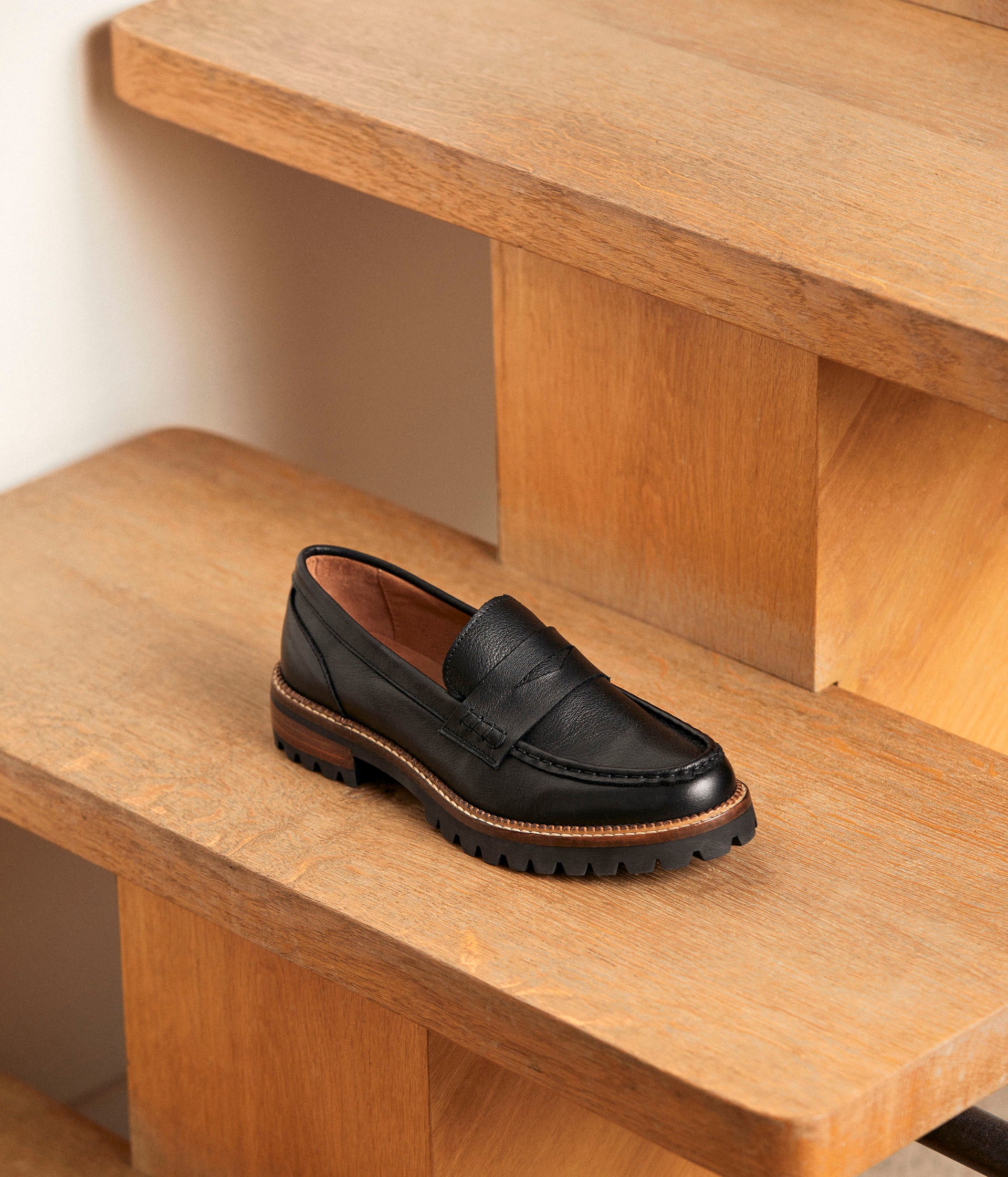 Mocassins cuir noir Cyndel