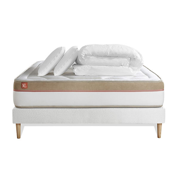 Pack sommier kit matelasMémoire de forme avec couette et oreillers