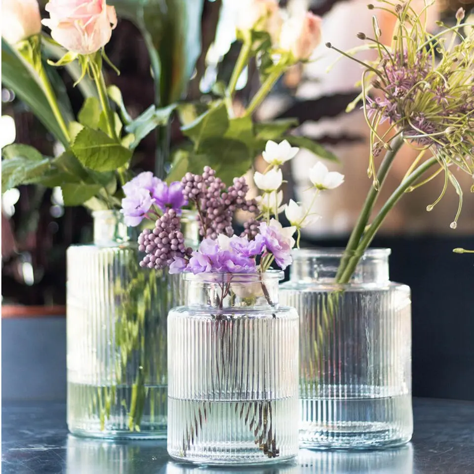 Hakbijl Glass Bloemenvaas Yara - transparant - glas - D13 x H18