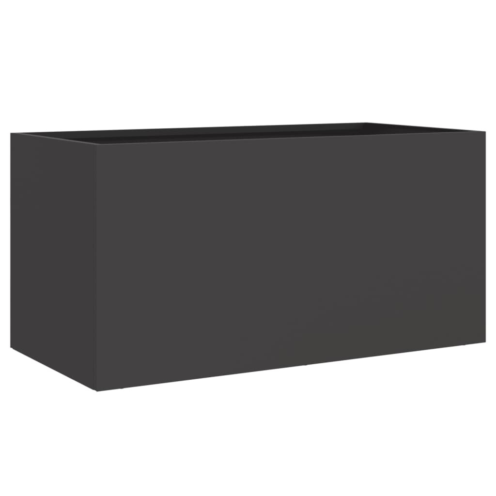 Donica Ogrodowa Czarna Stalowa Doniczka 62x30x29 cm