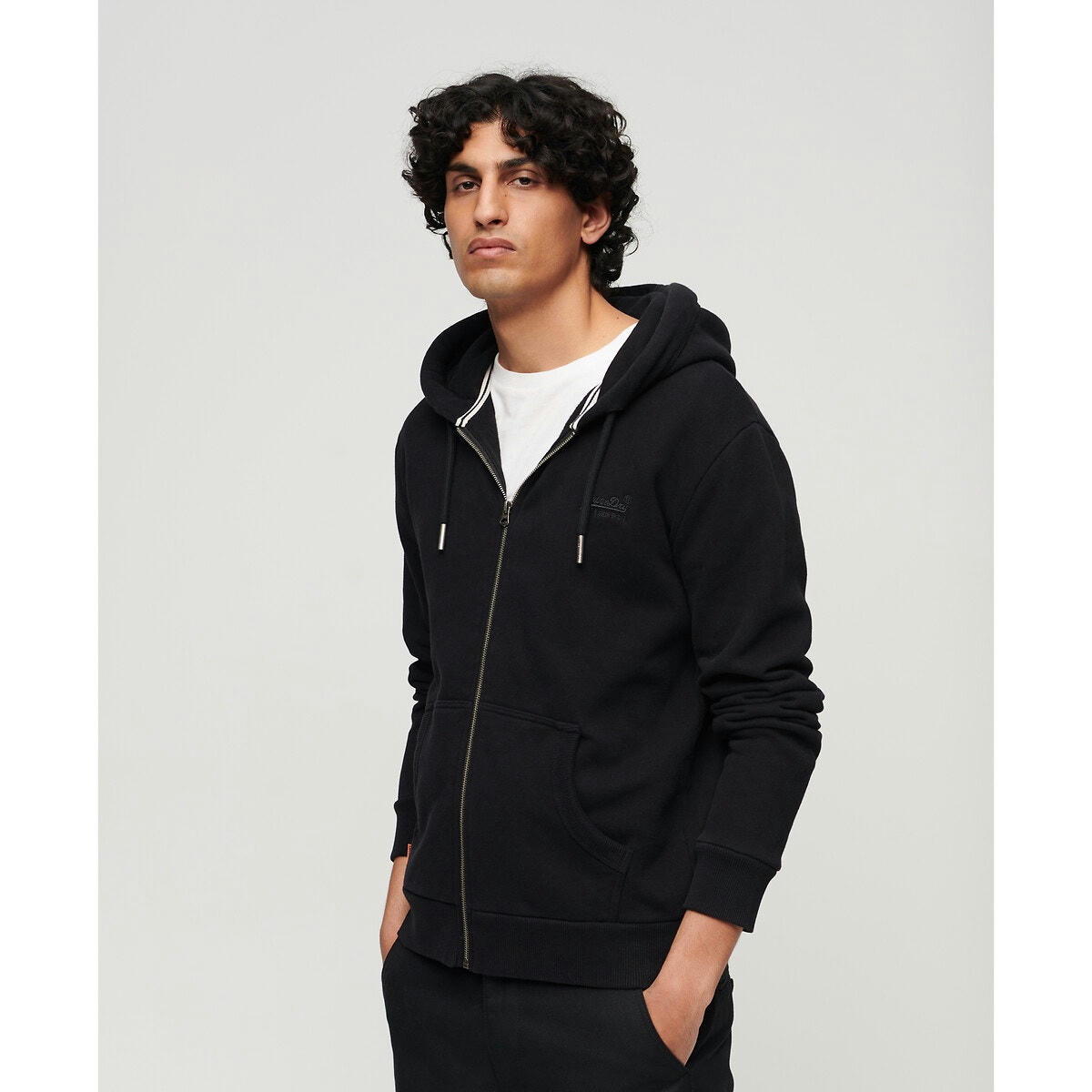 Sweat à capuche zippé à logo Essential