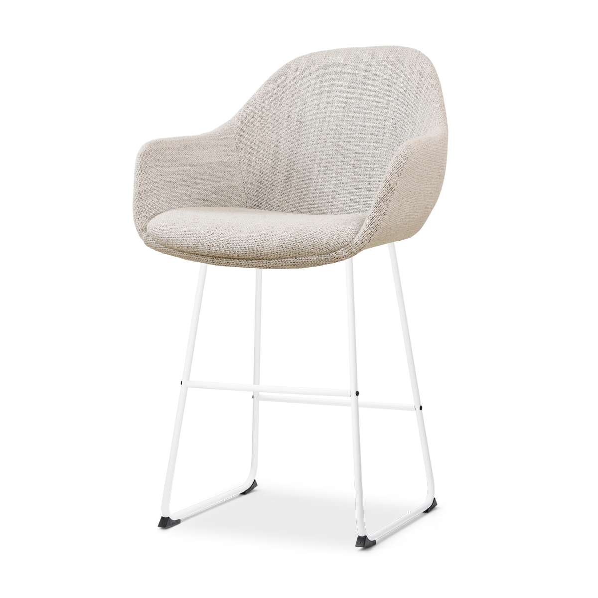 Nolon Nino-Mae Barkruk Beige Gemêleerd - met Armleuning - Wit - 65 cm