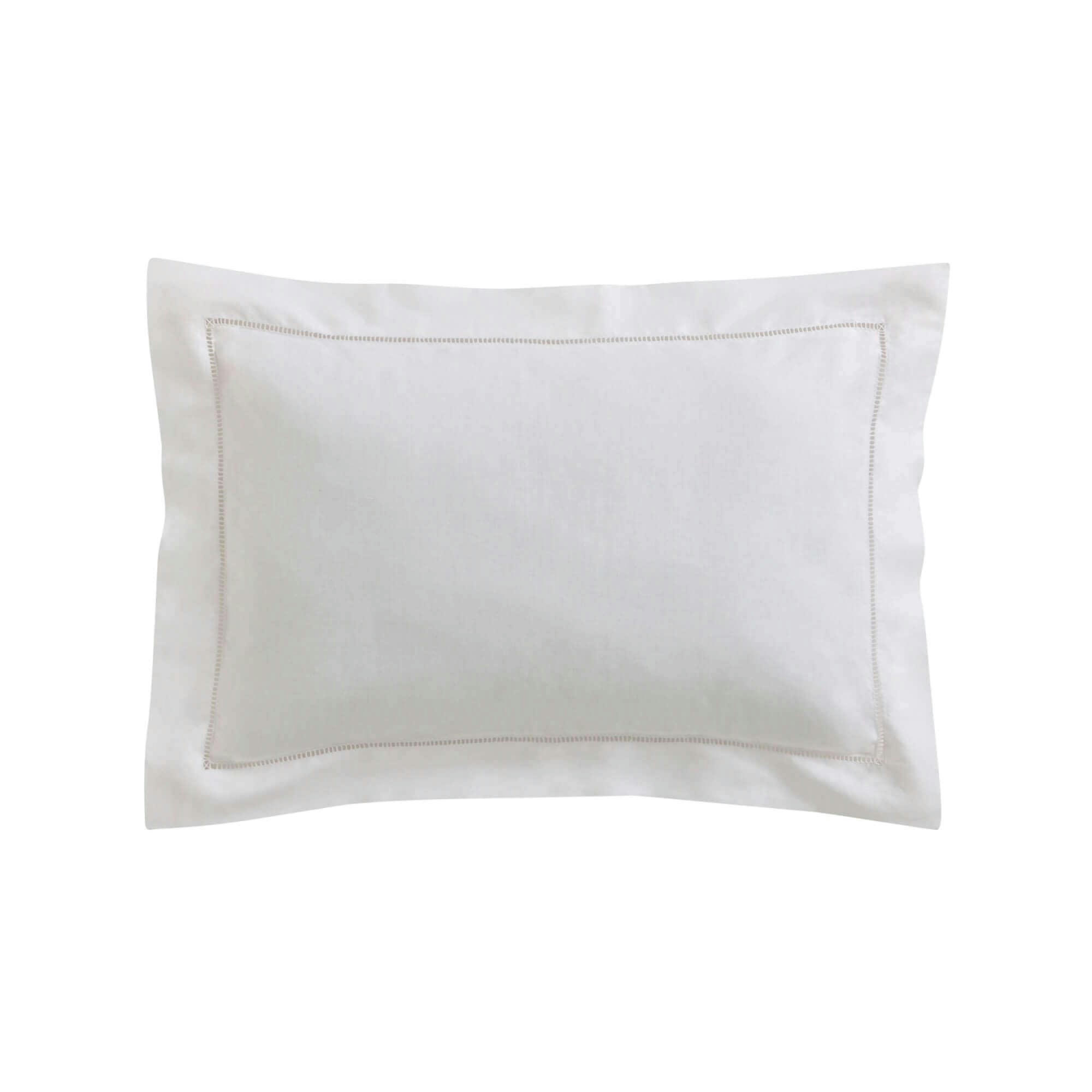 VENISE - Taie d'oreiller en lin métis blanc 50x75