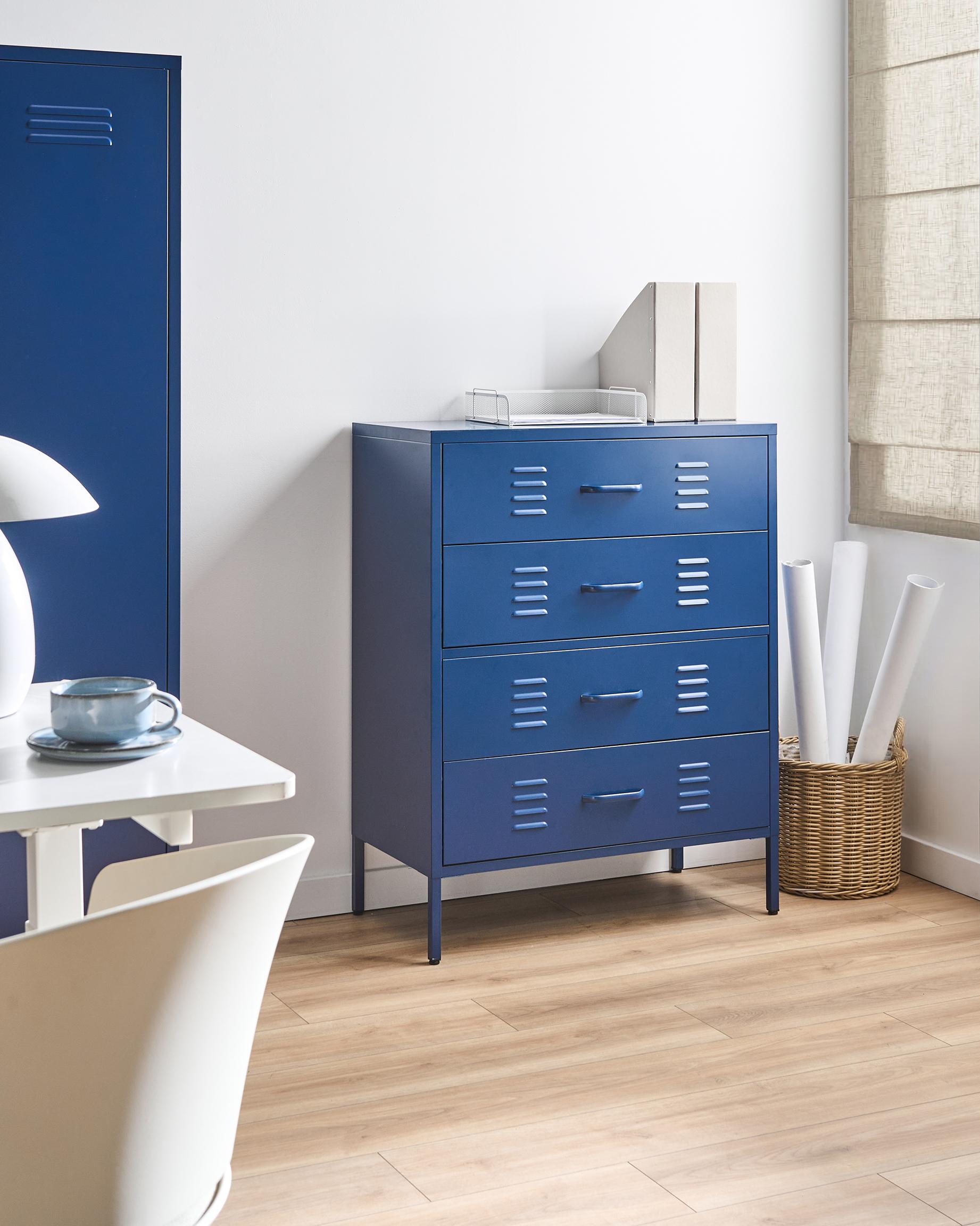 Chest of Drawers ENAGO Metal Navy Blue