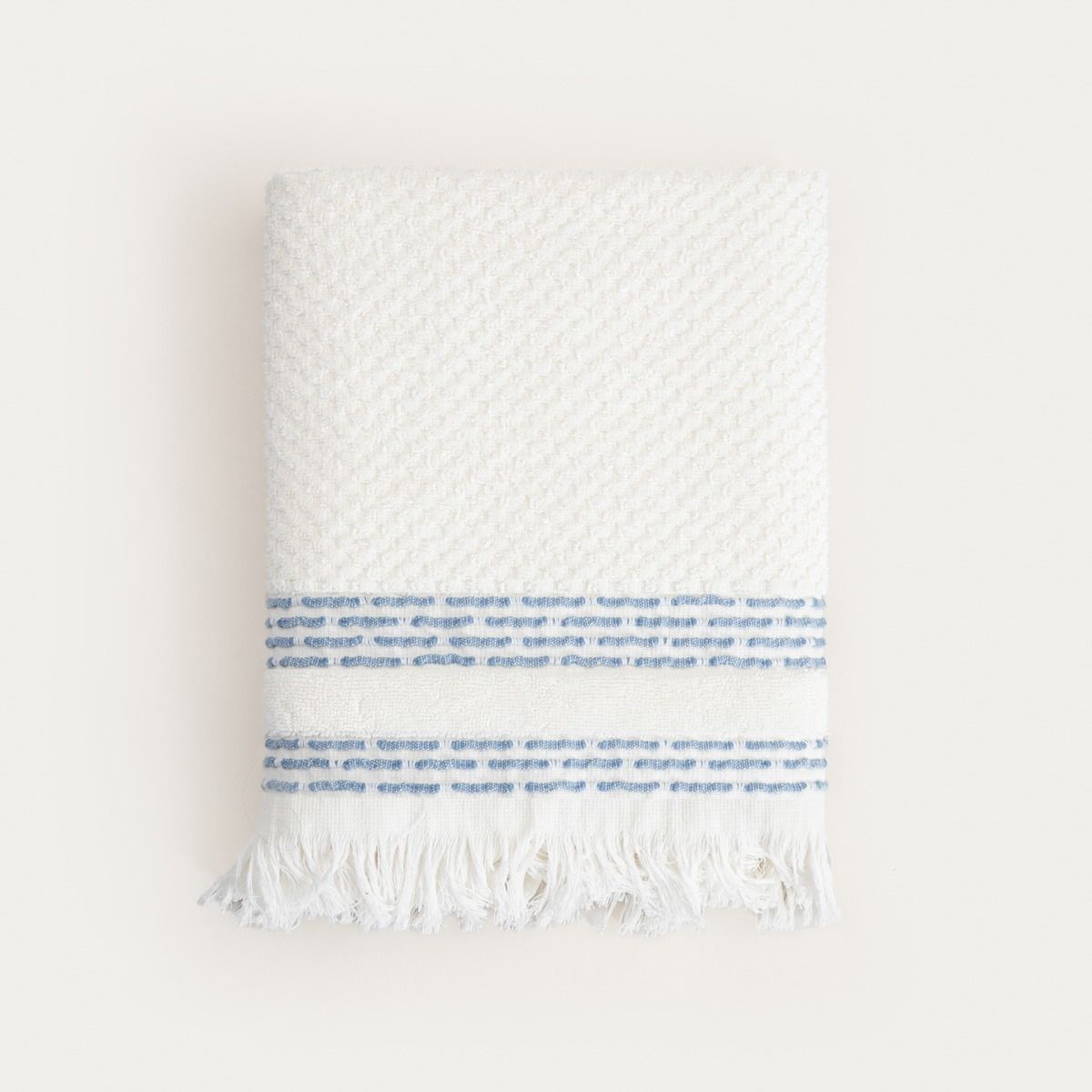 Ręcznik ROSOP boho z granatowymi paskami 70x130 cm