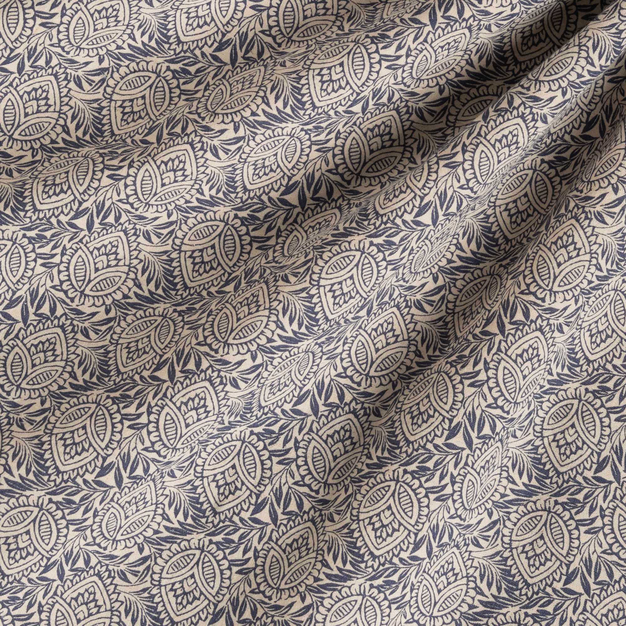 GOYA - Housse de couette 260x240cm et 2 taies d'oreiller 63x63cm en coton et lin - motif amande