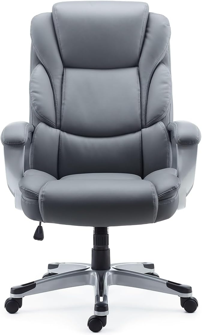 STAPLES Mcallum Bonded Leather Managers Chair Gray