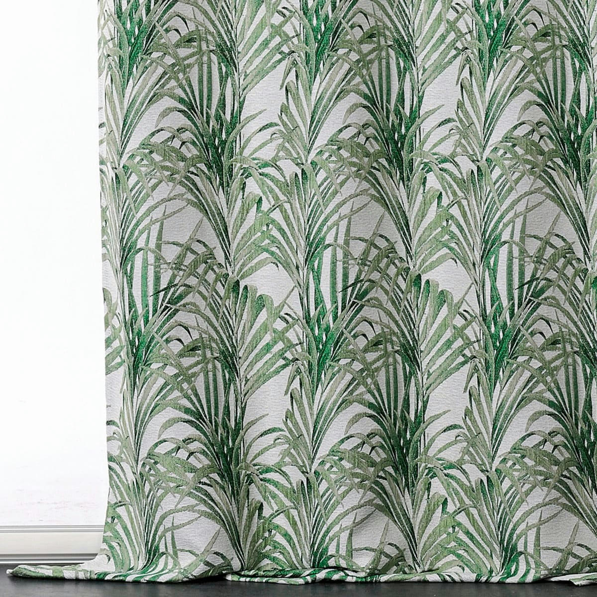 - Rideau aux  impressions exotiques polyester vert 135x250 cm