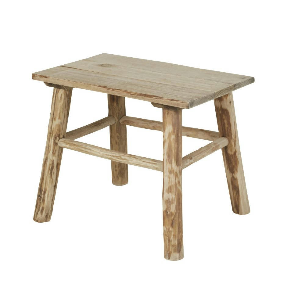 - Bout de canapé tabouret en bois de sapin