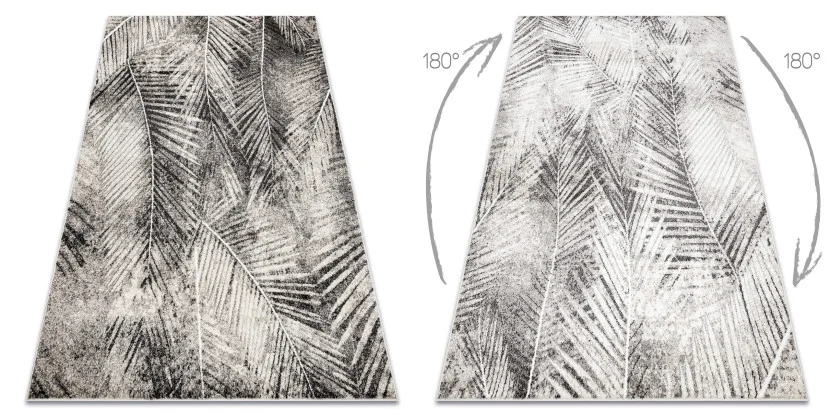 Dywan MATEO 8035/944 Nowoczesny liście palmy - strukturalny 80x150 cm