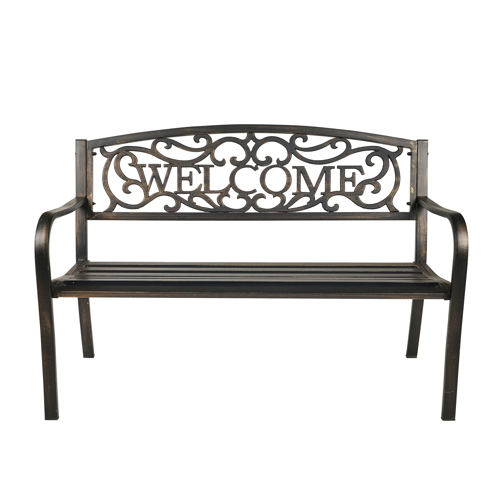 Bronze Welcome Garden Bench 50 Inch Long