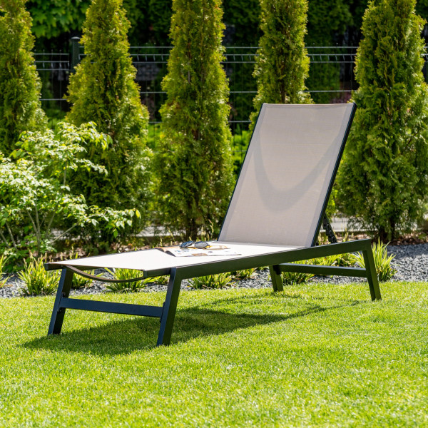 Leżak ogrodowy 60cmbeżowy aluminium