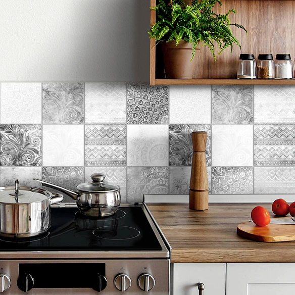 Fliesenaufkleber »Boho-Beton-Optik«, selbstklebend