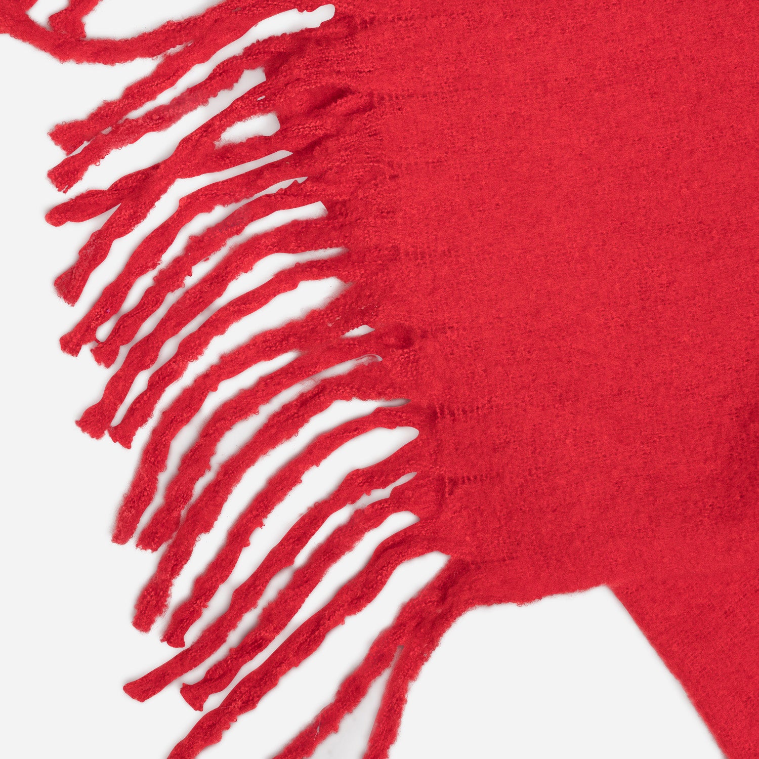 Echarpe rouge à franges