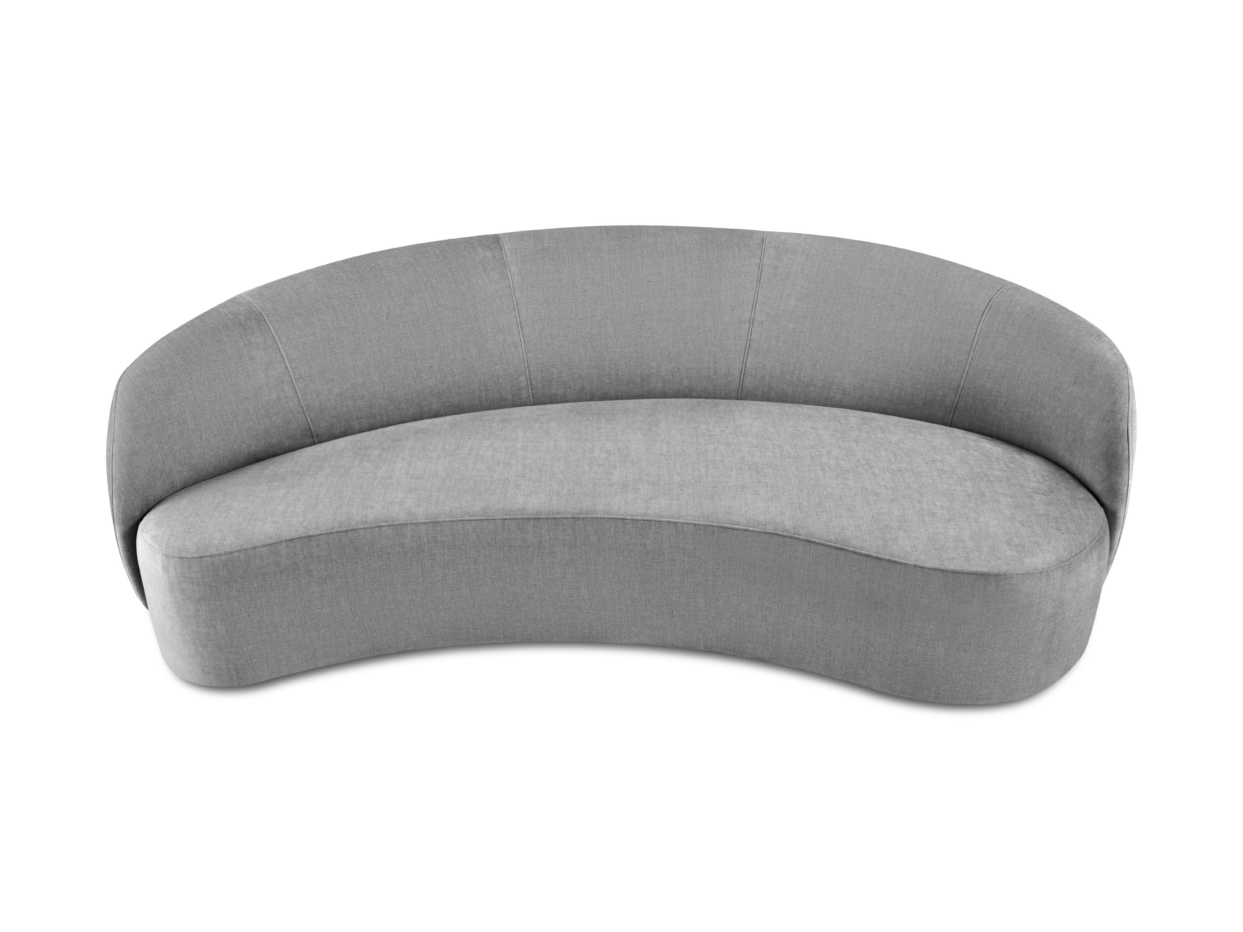 ALICE - Canapé 3 places en velours gris clair