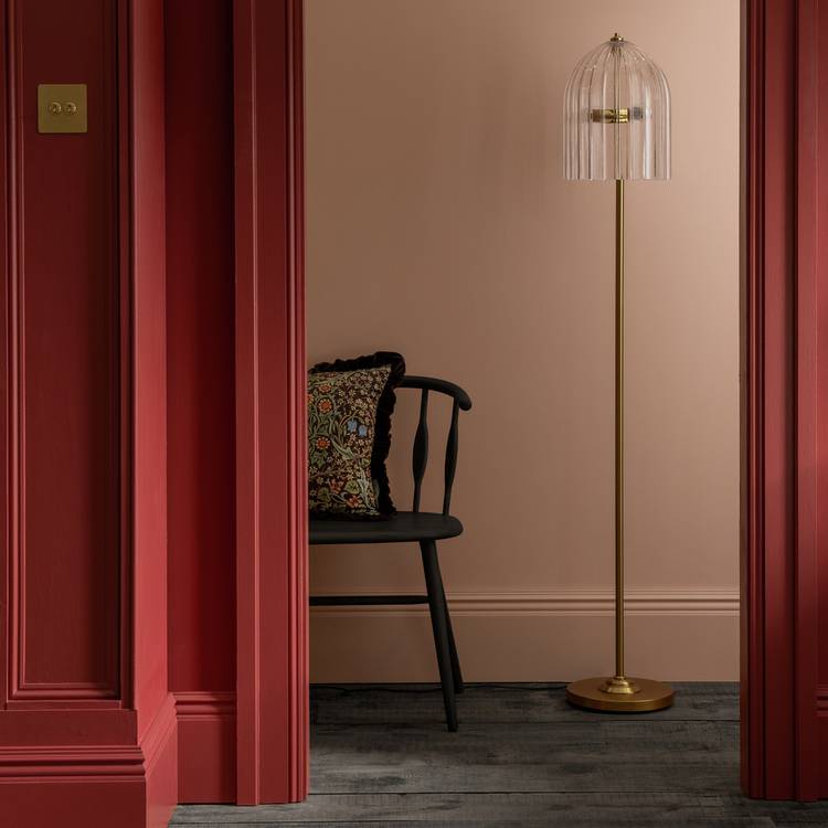 Habitat x Morris & Co. Glass & Brass Cloche Floor Lamp