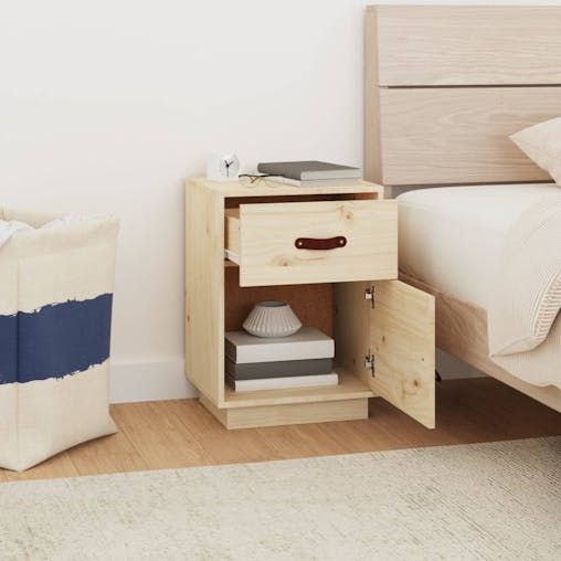 NNEVL Bedside Cabinets 2 pcs 40x34x55 cm Solid Wood Pine