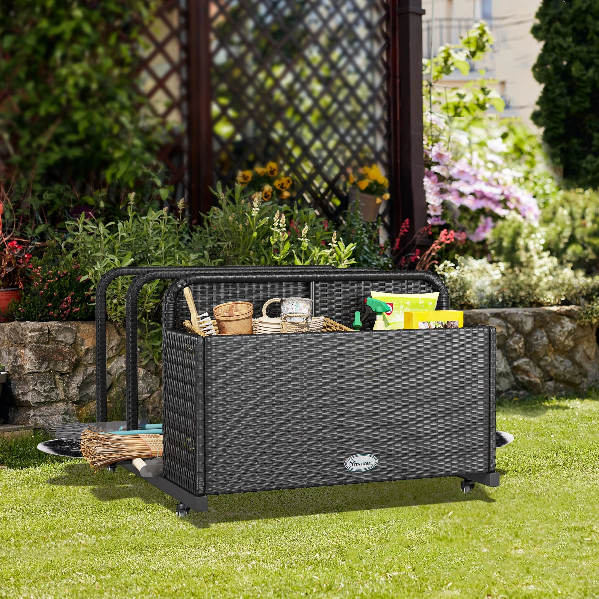 Outdoor Wicker Patio Poolside Deck box