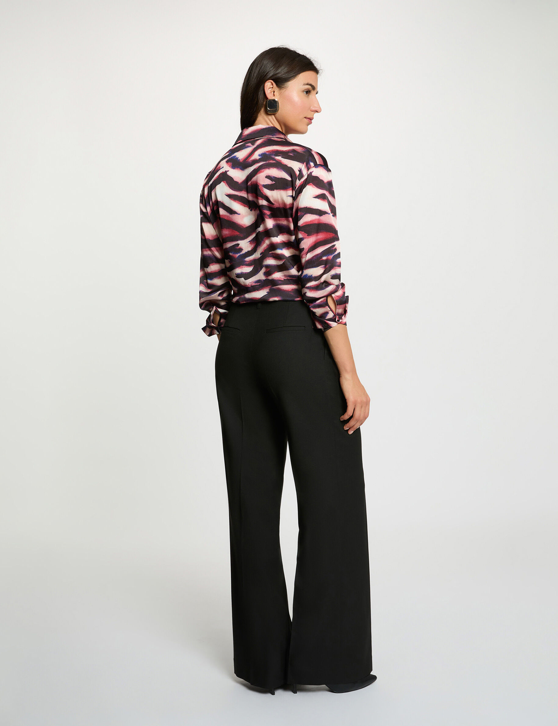 Flowy Shirt With Notched Collar Multicolor Women