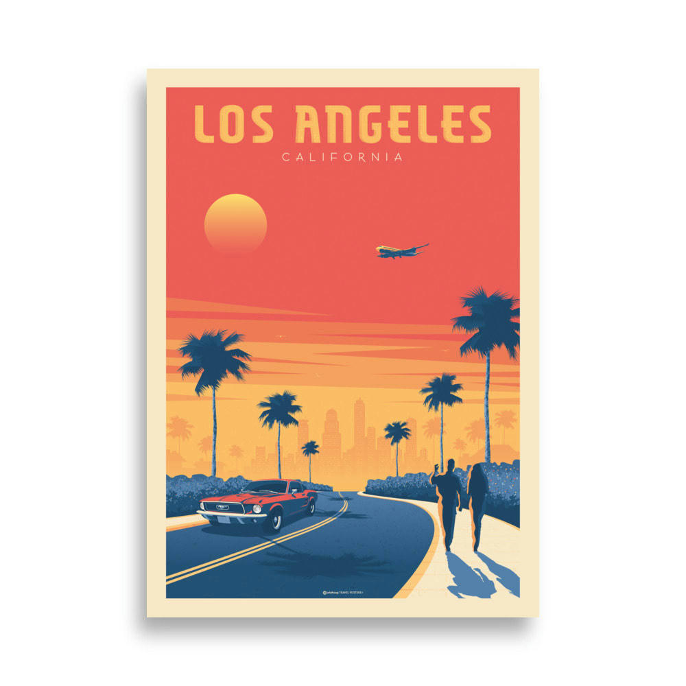 - Affiche Los Angeles Californie - Ford Mustang 50x70 cm
