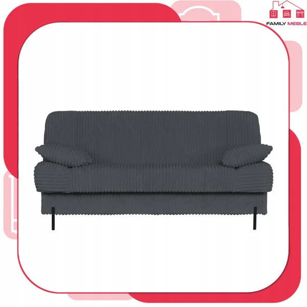 Kanapa sofa Sara rozkładana wersalka do spania Rene Family meble ciem szara