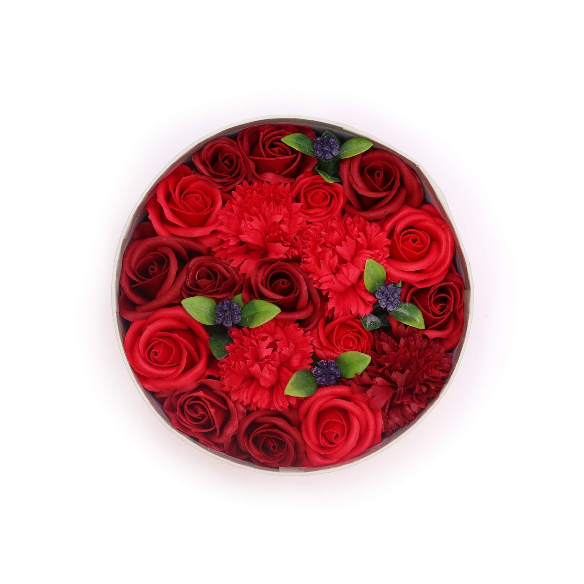 Serenityy Serenityy Round Soap Flower Gift Box - Classic Red Roses