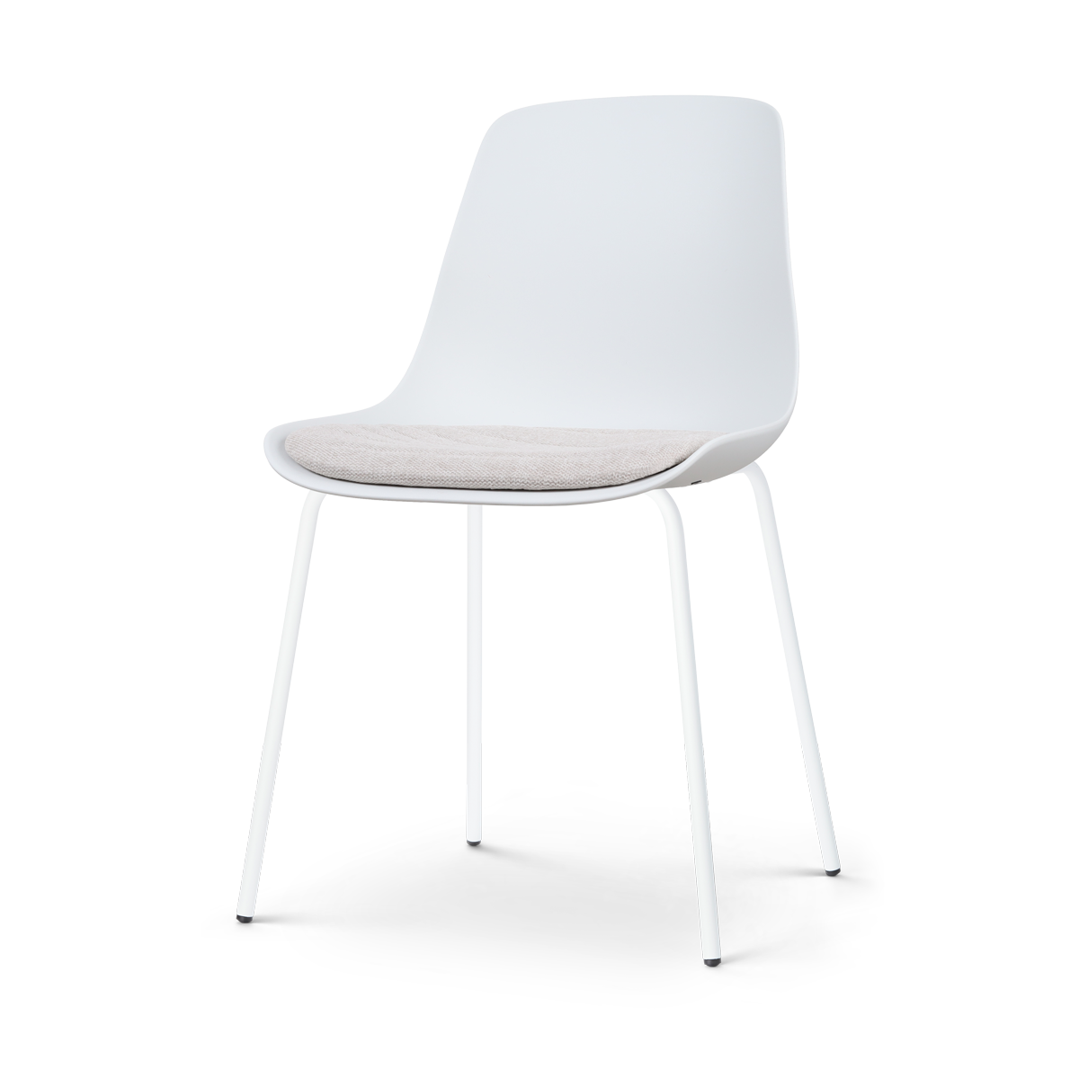 Nolon Nora-Liv Eetkamerstoel Wit - Beige Kussen - Witte Poten