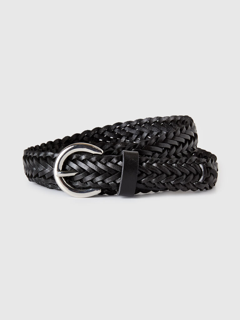 Braided leather belt