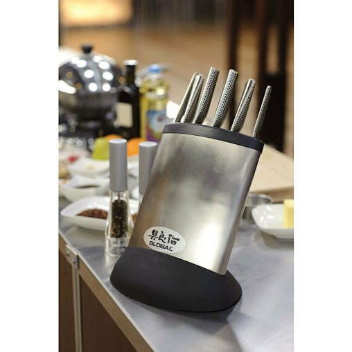 New Global Knives Synergy 7Pc Knife Block Set Stainless Steel Japanese