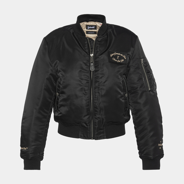 The Jonak Bomber - Jonak x Schotten nylon noir et détails en cuir | THE