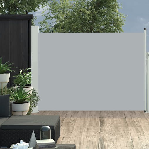 NNEVL Patio Retractable Side Awning 100x500 cm Grey