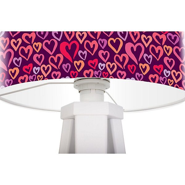 Lampe de chevet kids foto-074 30 x 30 x 45 cm Blanc, rose