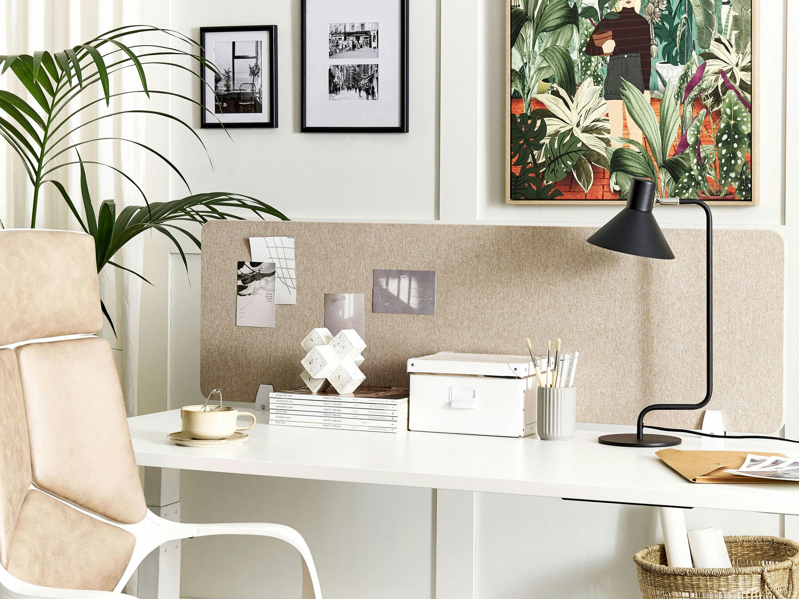 WALLY - Séparateur de bureau 130 x 40 cm beige