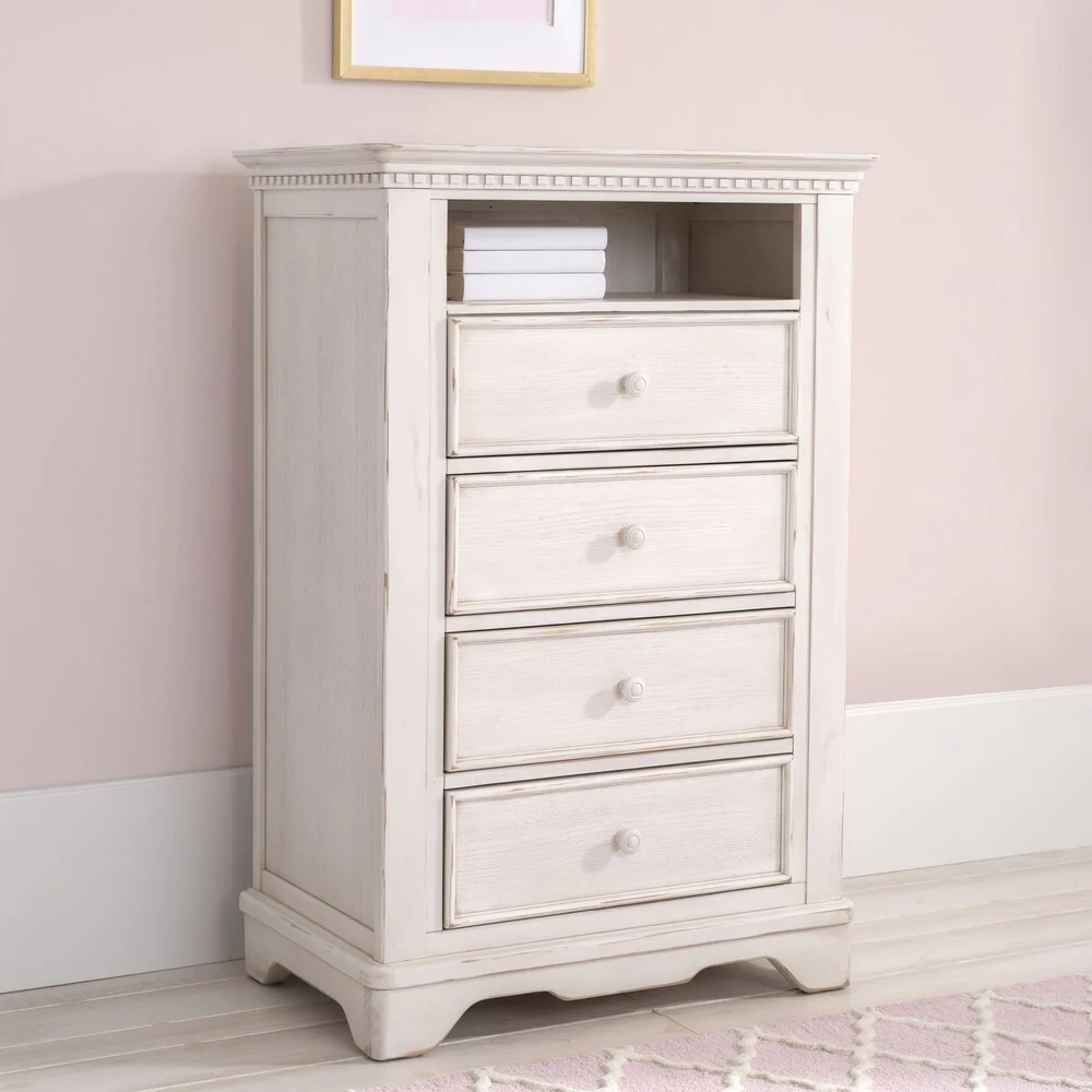 Simmons Kids Tivoli 4 Drawer Chest w/Cubby, Antique Chestnut