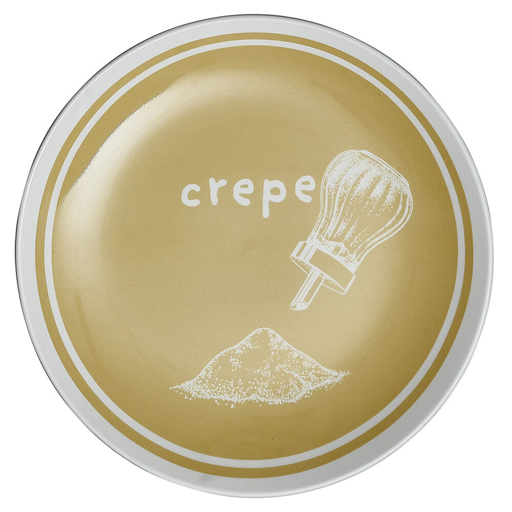 Lot de 4 assiettes à dessert porcelaine design crêpe Ø19cm