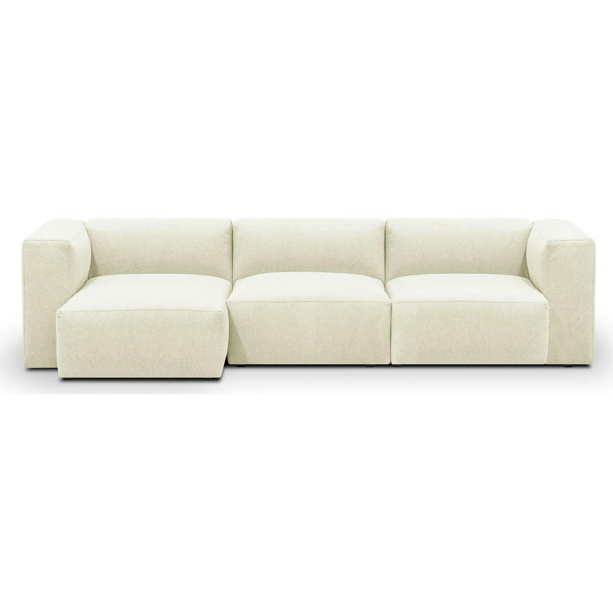 MODULO NEW - Canapé modulable angle gauche 4 places en tissu ivoire