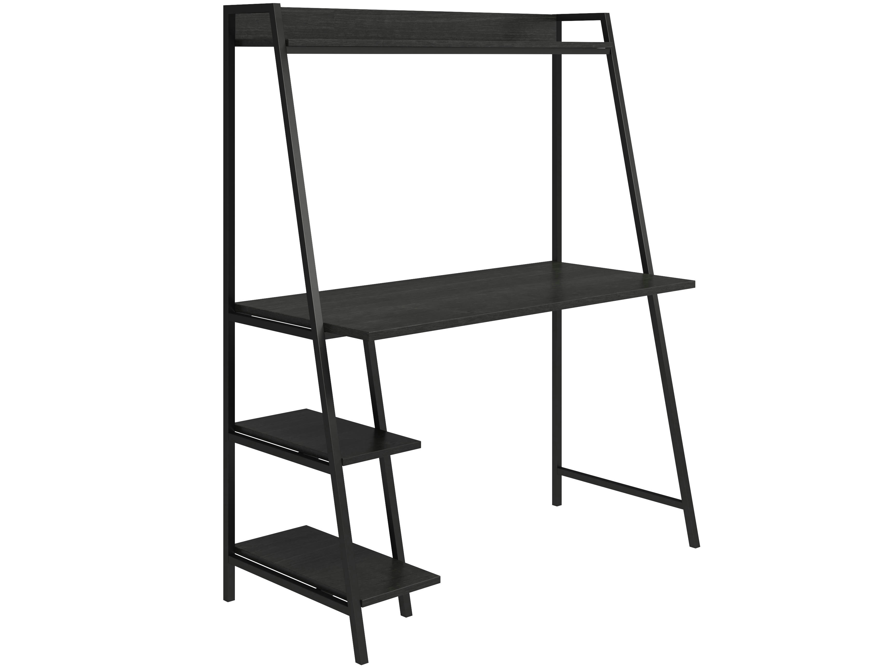 FOGH - Bureau en échelle Chêne noir sur métal noir