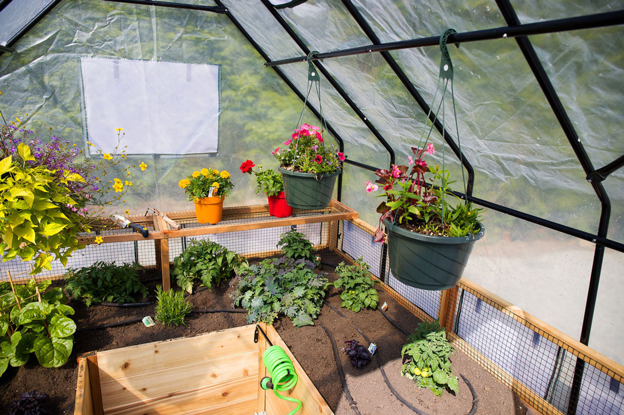 Cedar Complete Raised Garden Bed Kit with Greenhouse Cover 8' x 8'