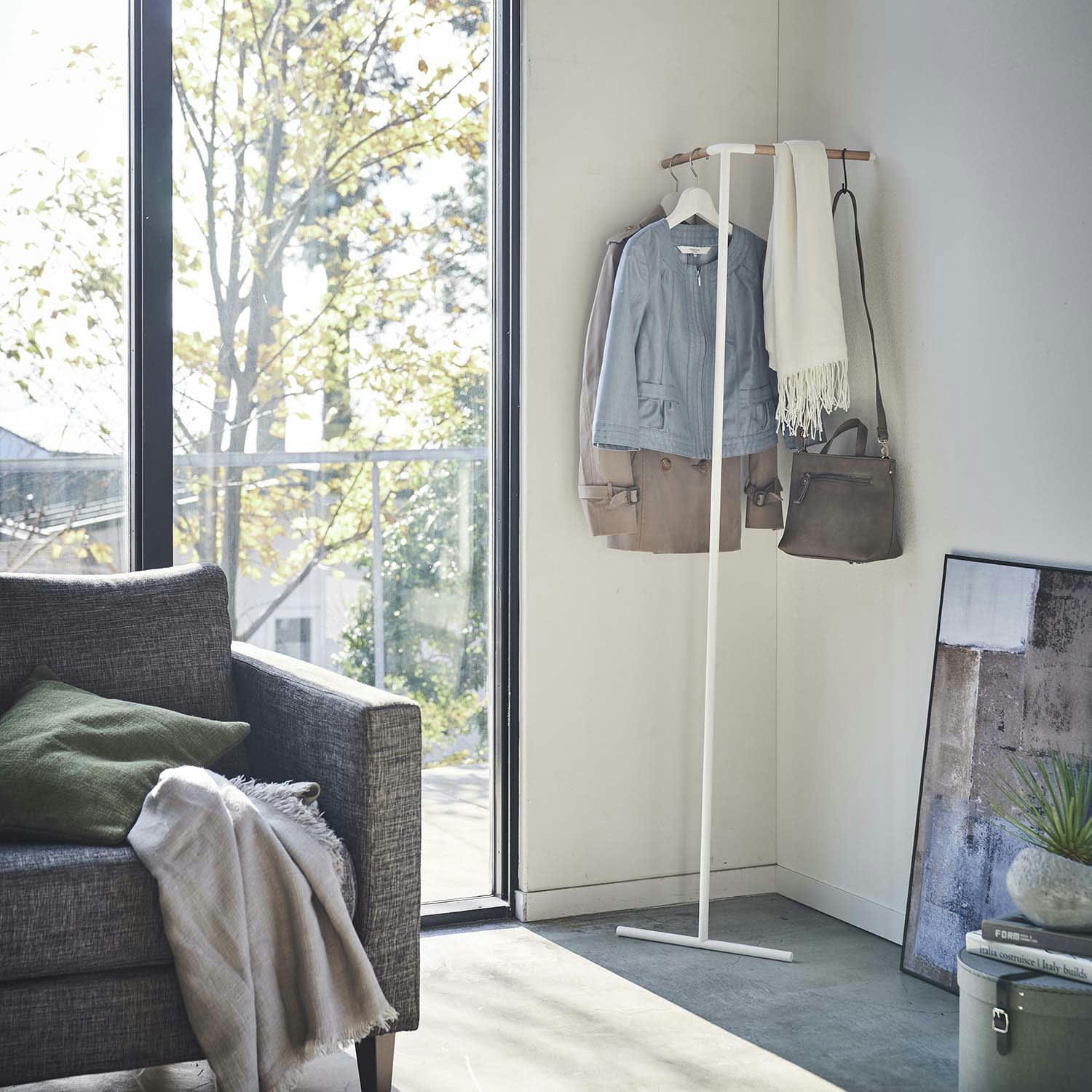 - Porte manteau d'angle en métal corner blanc