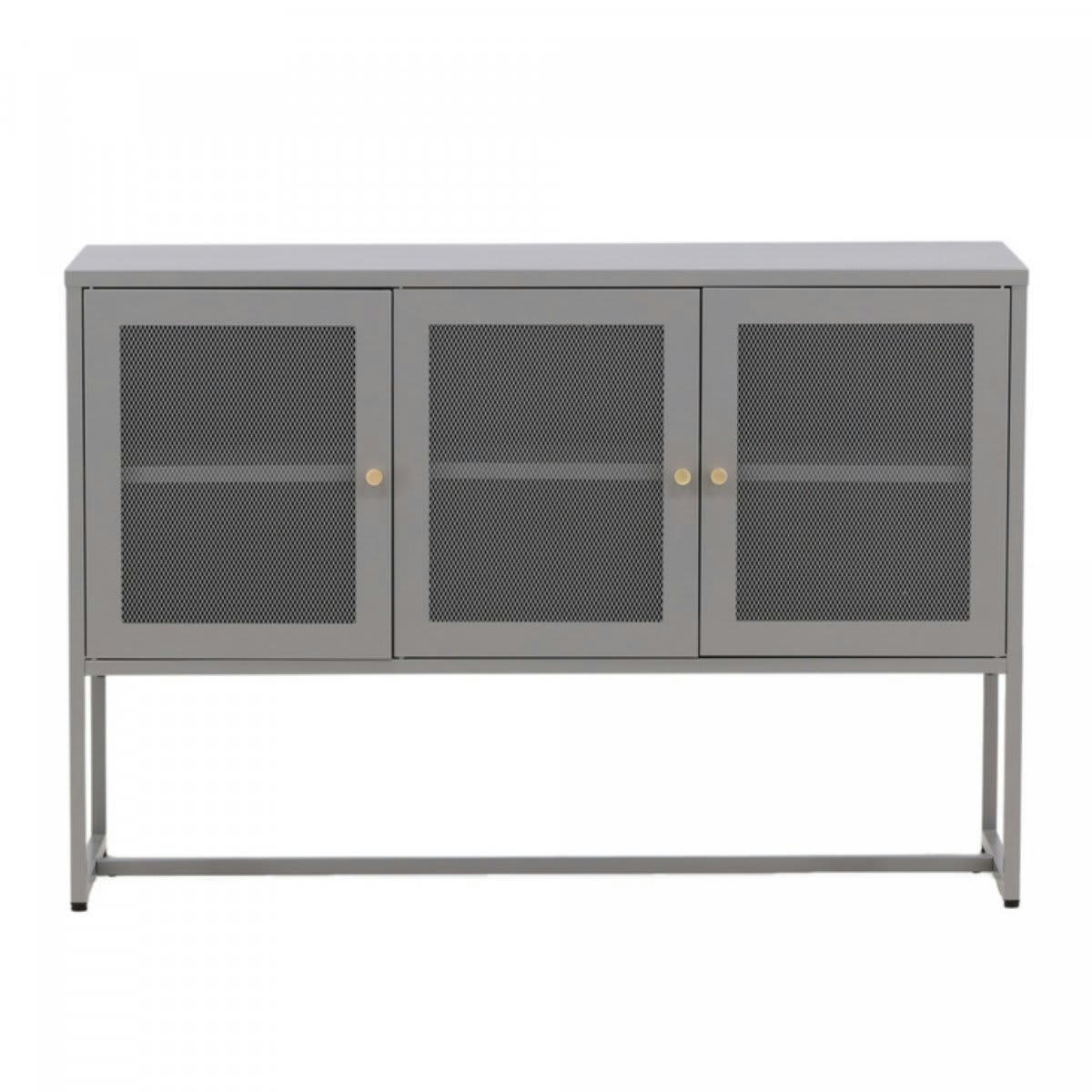 CABANA - Buffet bas industriel en acier 120cm gris