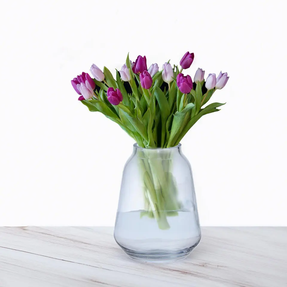 Hakbijl Glass Bloemenvaas Kiffa - transparant - glas - D18 x H22