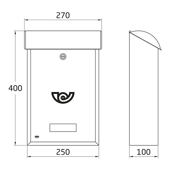 AMIG - Boîte aux lettres2 INOX - 400 x 250 x 100 mm - Acier inoxydable - Inoxydable