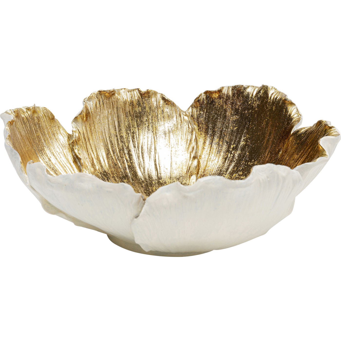 Kare Design Serveerschaal bloem wit en goud Ø25cm