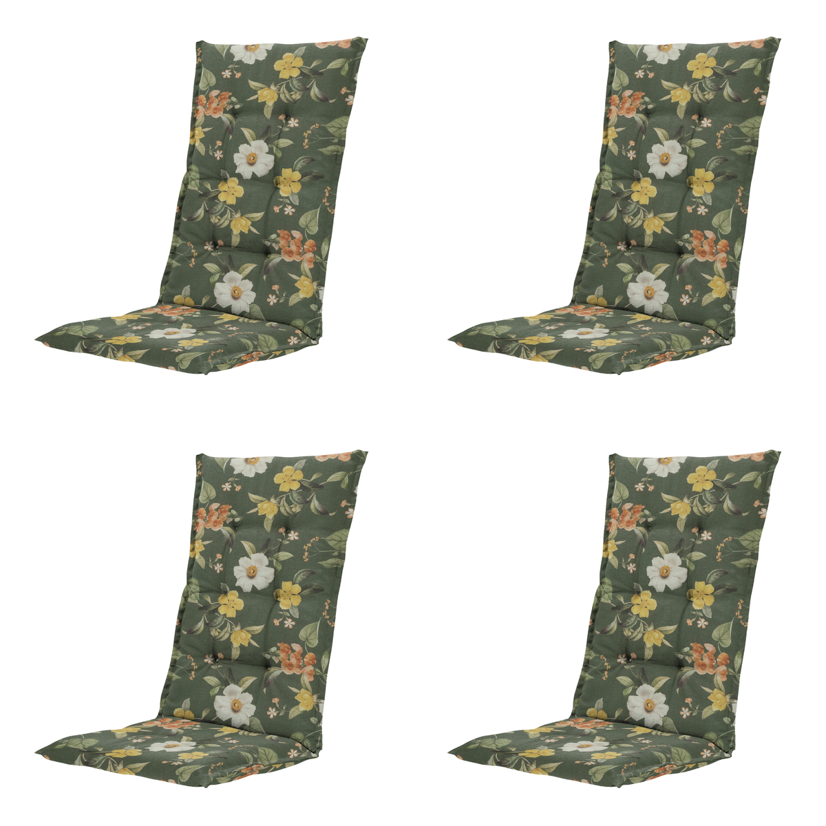 Madison tuinstoelkussen hoge rug Julliete - multikleur - 123x50x5cm - set van 4