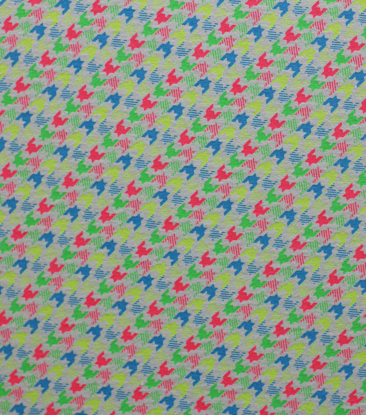 Multicolor Neon Diagonal Houndstooth Super Snuggle Flannel Fabric