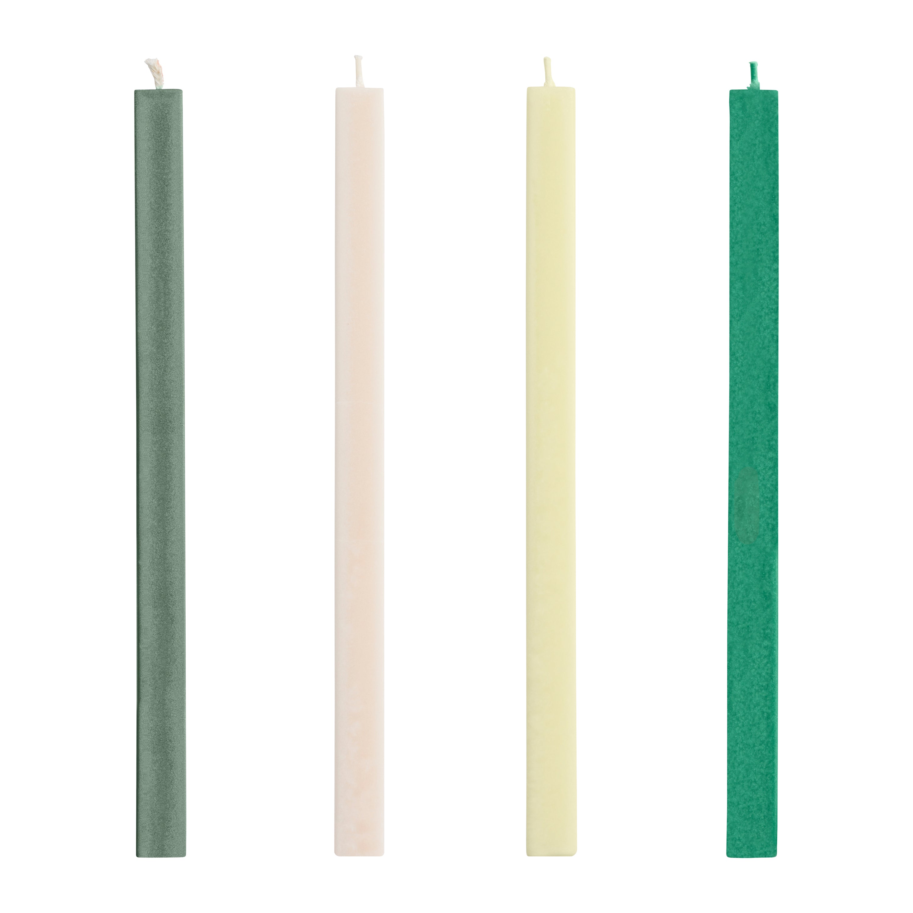 HAY Square Kaarsen - Set van 4 - Groen / Wit